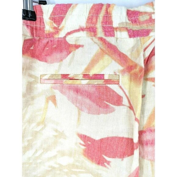 Chico's Tropical 100% Linen Pants Havana Shores Wide leg Multicolor - Picture 11 of 12